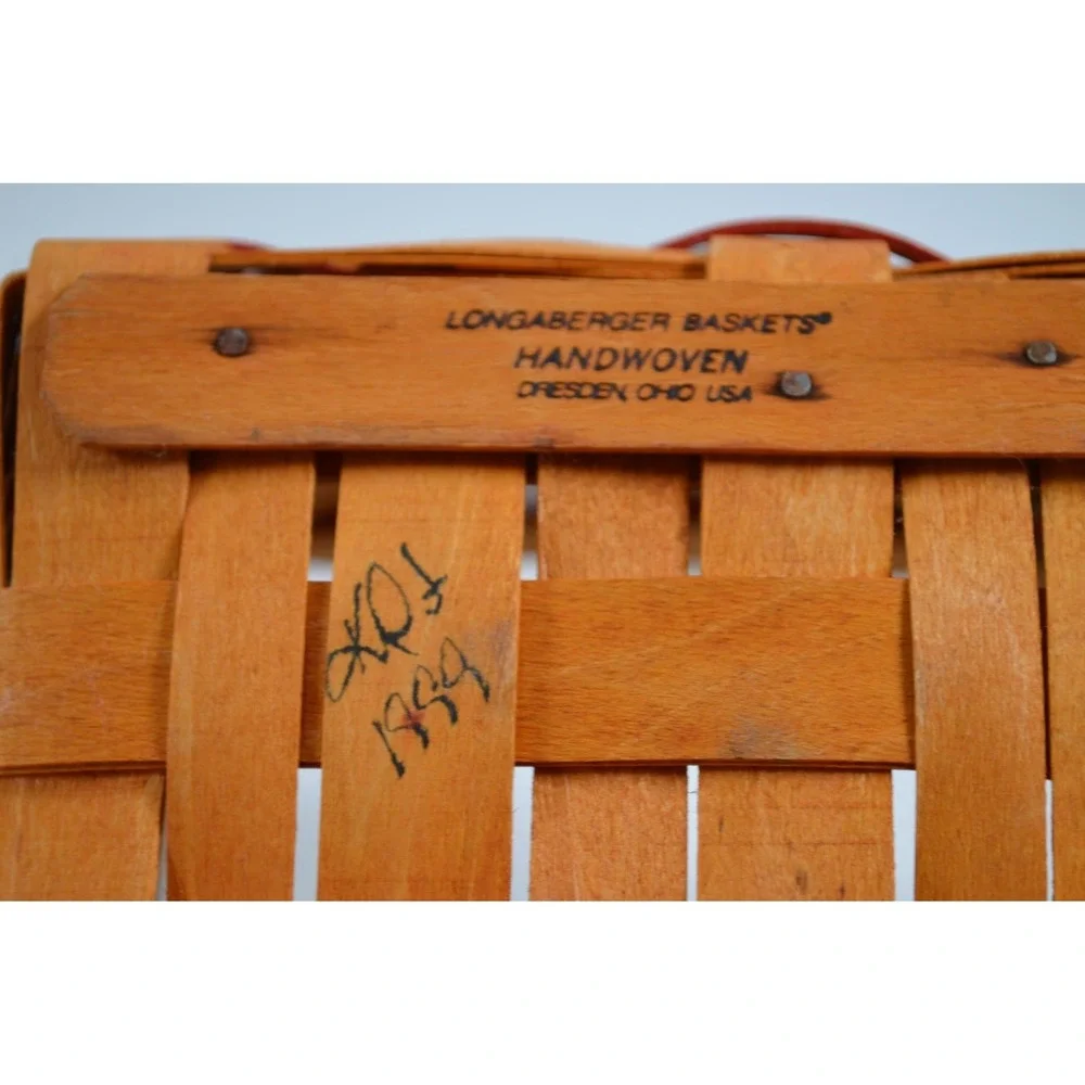 Vintage 1999 Longaberger Happy Holidays Basket Red &‎ Green Accents